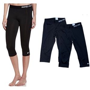 Nike Pro Dri Fit Cropped Tights SIZE LARGE - TWO PAIRS!